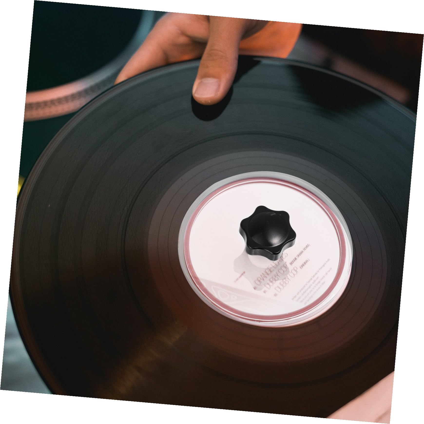 NUOBESTY Portaetichetta per Vinile in Acrilico con Silicone Protettivo Protettore per Etichette di Dischi in Vinile Antigoccia