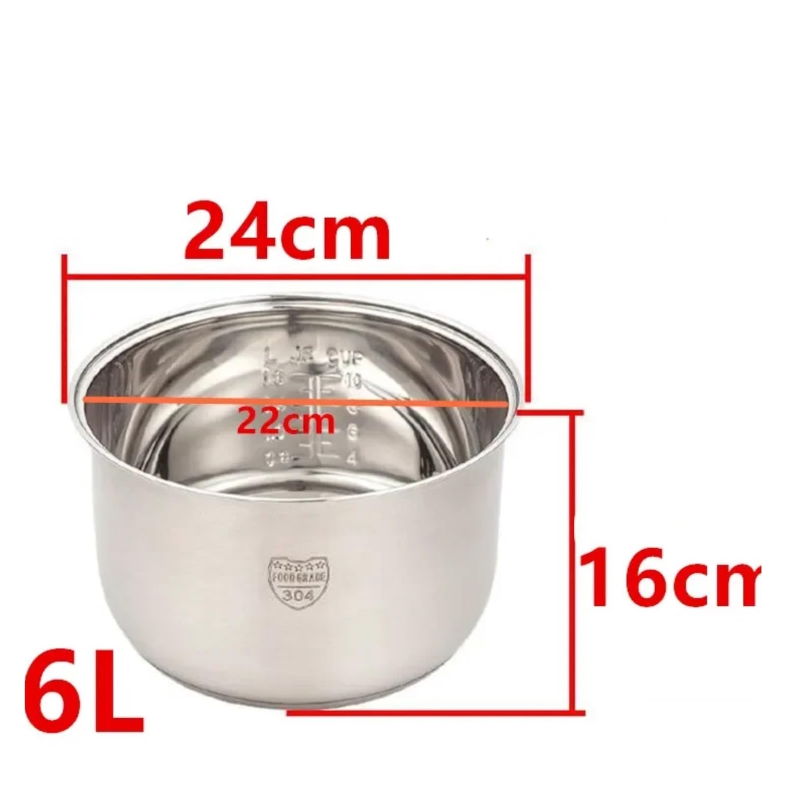 Tapas For Olla Arrocera De 2 A 6 L, Tapas For Ollas Arroceras, Revestimiento Interior Antiadherente For Ollas De Cocción, Tapa De Repuesto For Estufa(6L 24xH16cm)