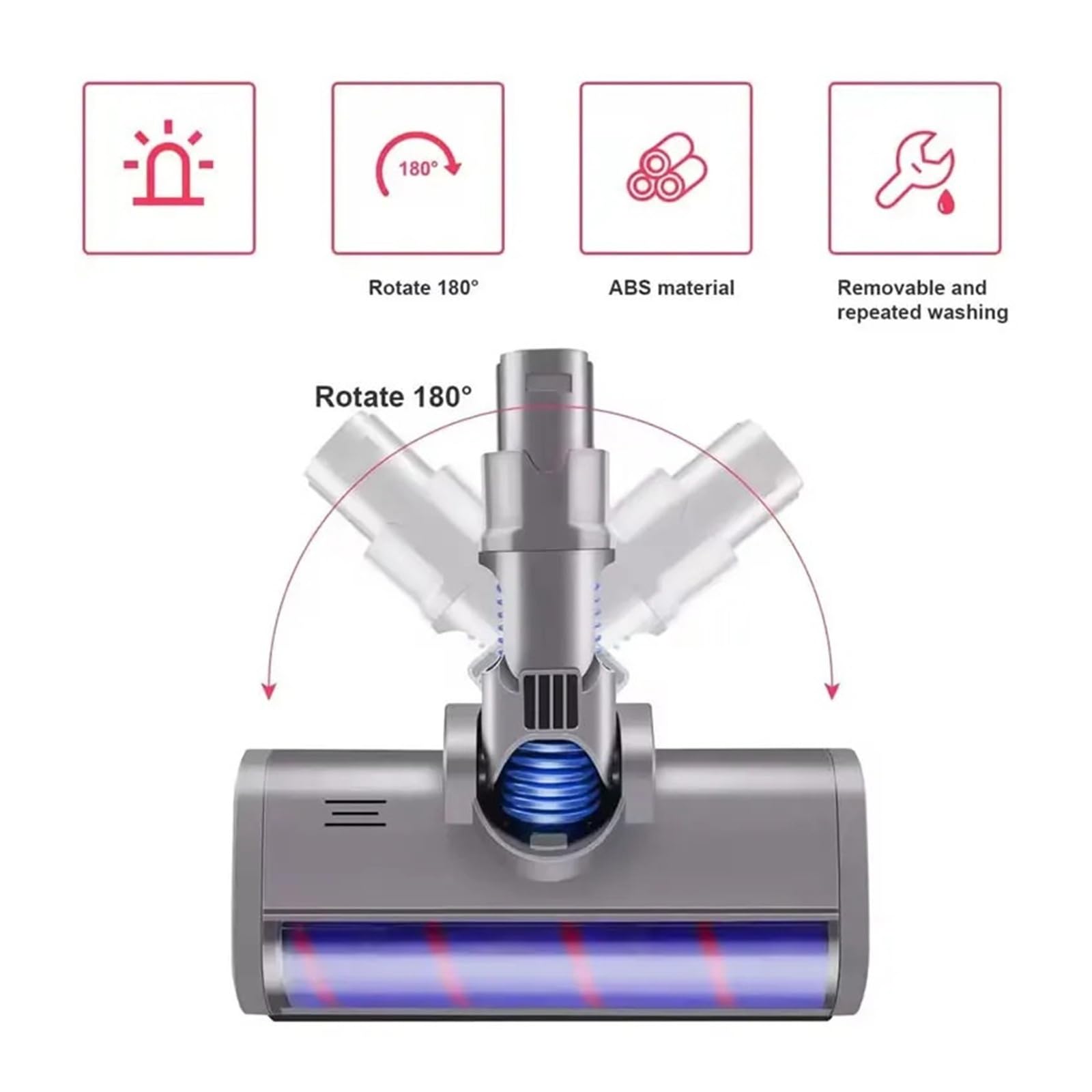 Cabezal de Cepillo de Suelo motorizado, Compatible con Dyson, V6 DC58 DC59 DC61 DC62, Cepillo de Suelo con Cabezal de Rodillo barredor Suave