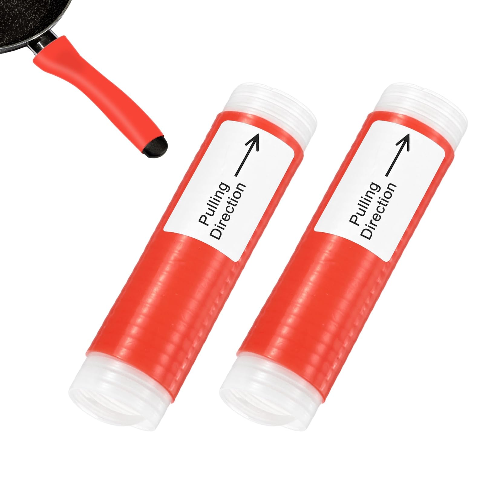 M METERXITY 2-Pack Silicone Pot Handle Covers, Heat-Resistant Cast Iron Handle Cover for Skillet/Frying Pan Cookware, Non-Slip Safe Hold Grip Protectors [Red, Small]