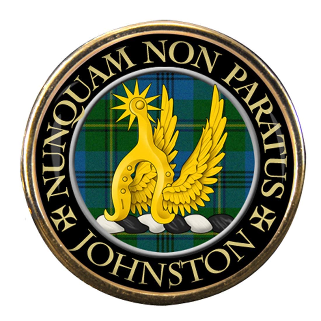 Family-Crests.com Men's Gold Johnston Scottish Clan Pin Badge
