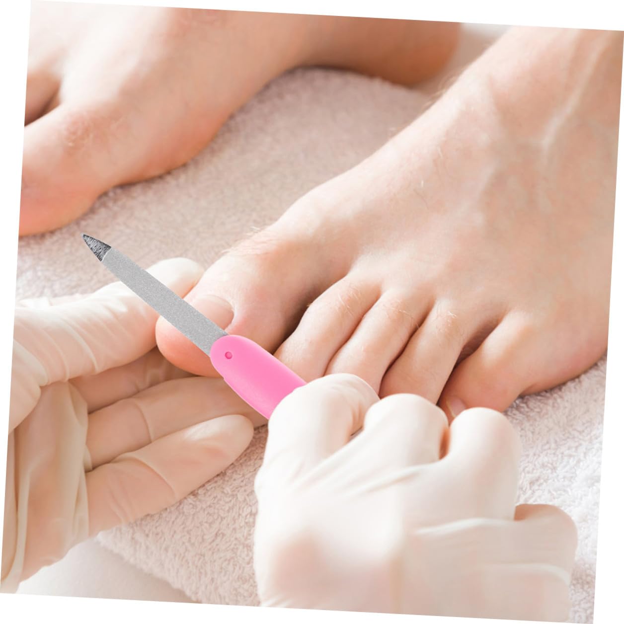 Alipis Set 8 Pezzi Limette per Unghie in Metallo e Abs Rosa, Design Pieghevole Portatile, Facili da Usare per Manicure Professionale e Uso Domestico