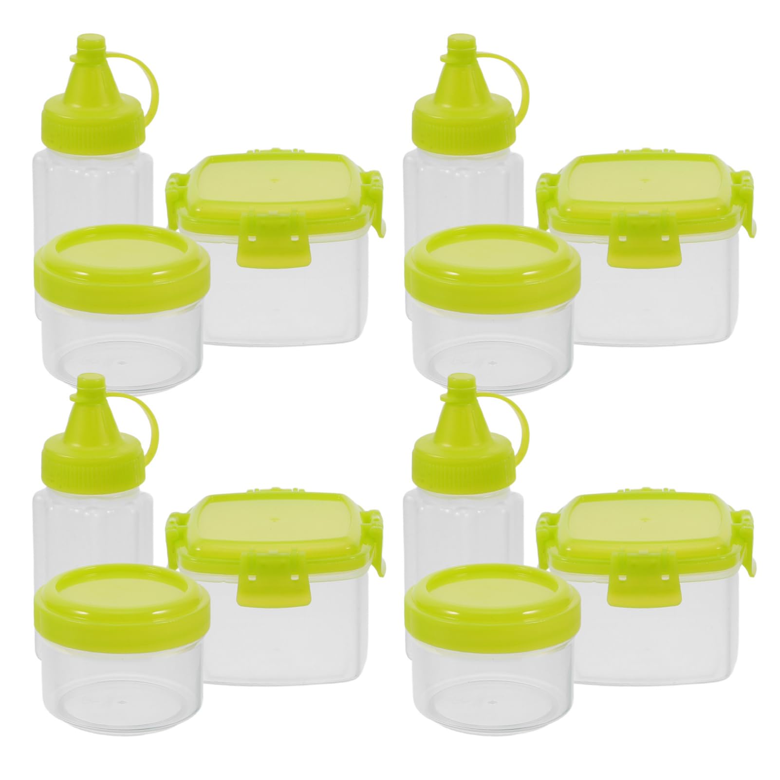 CIYODO 12PCS Mini Ketchup Bottles Portable Condiment Squeeze Bottles Leakproof Spice Jars for Travel Picnic Bbq for Sauces Dressings and Seasoning Storage