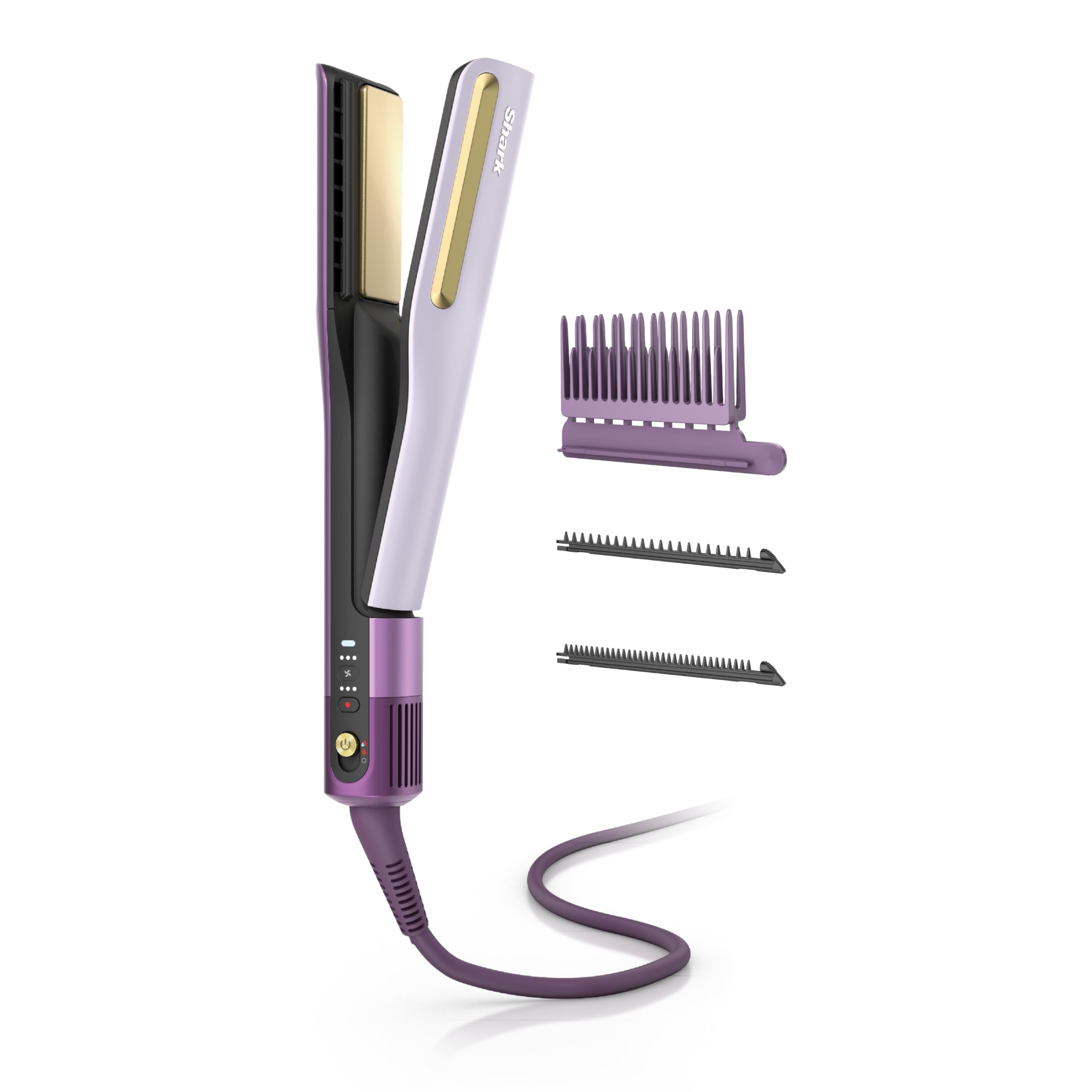 Photo 1 of Shark SilkiPro™ Straight | Wet-to-Dry Hair Straightener + Rapid Blow Dryer | 3 Interchangeable Combs | Ultra-Fast Drying | No Heat Damage | for All Hair Types | Plum Satin | HT400PU