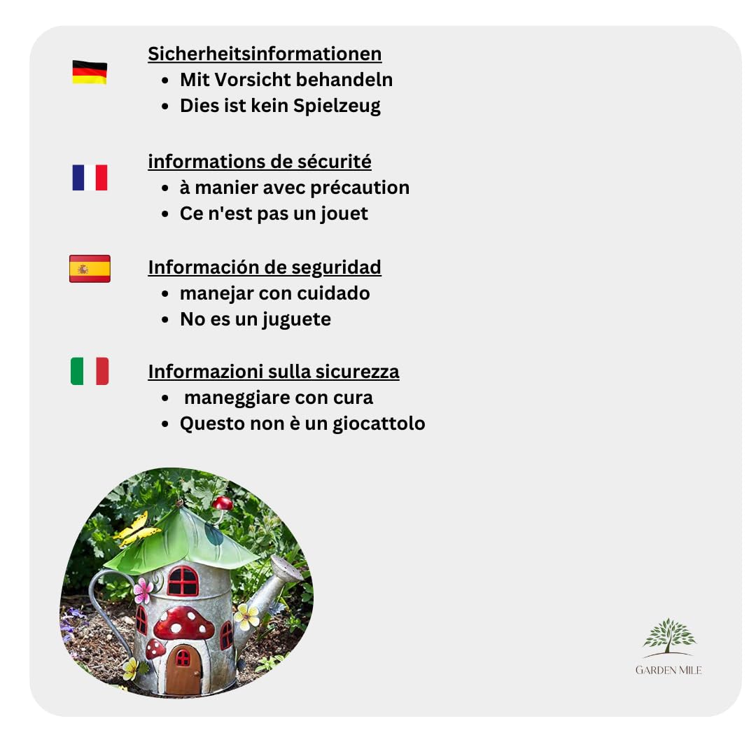 Garden Mile Case delle Fate a Forma di Teiera da 32 cm per Giardino, Sculture e Statue, Ornamenti con Dettagli Dipinti a Mano, Case delle Fate da Esterno Impermeabili, Decorazioni per Esterni per