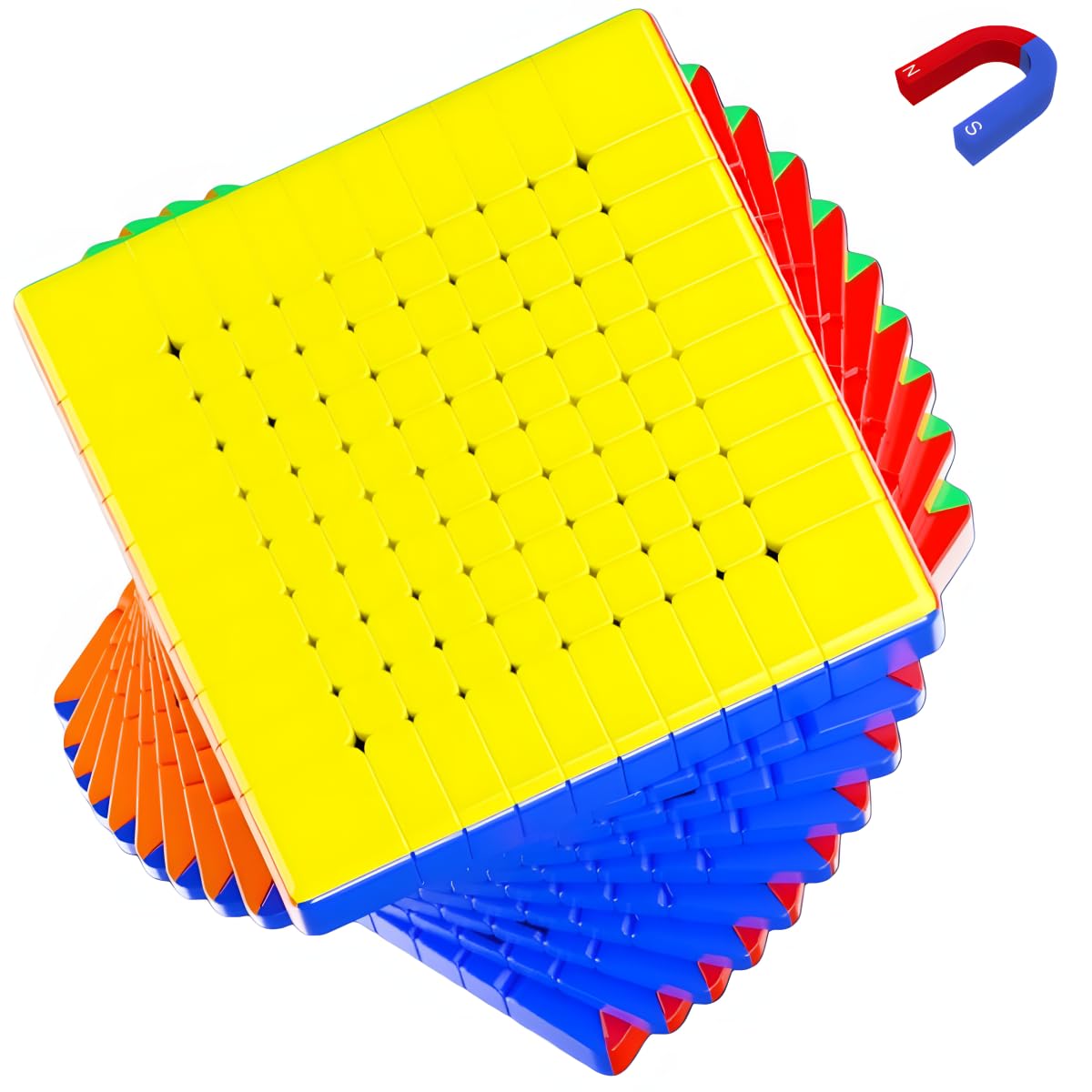 Bukefuno 10x10 Magnetic Speed Magiczna kostka Stickerless Magic Puzzle Toys 84 mm
