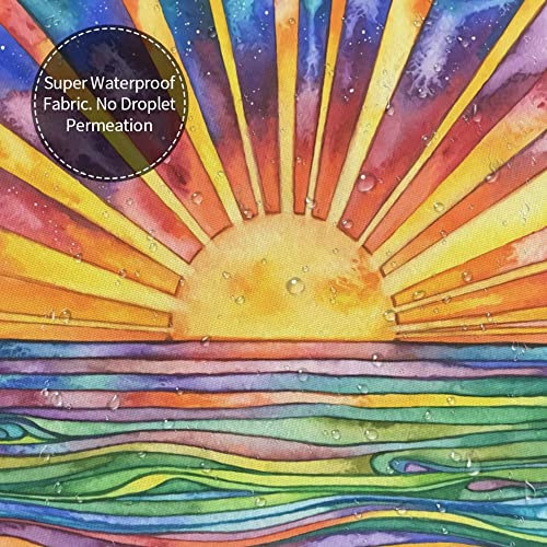 Ohocut Boho Bathroom, Abstract Colorful Sun Shower Curtain, Polyester Waterproof Fabric, 72”X72” #TOP5
