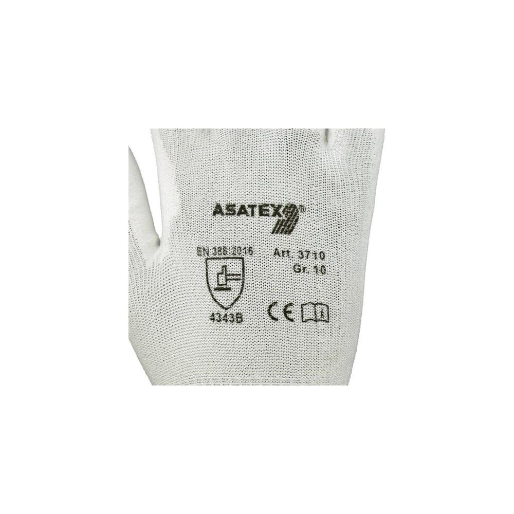 Asatex 3710 6 Klasse 3 Schnittschutzhandschuhe, weiß, 9
