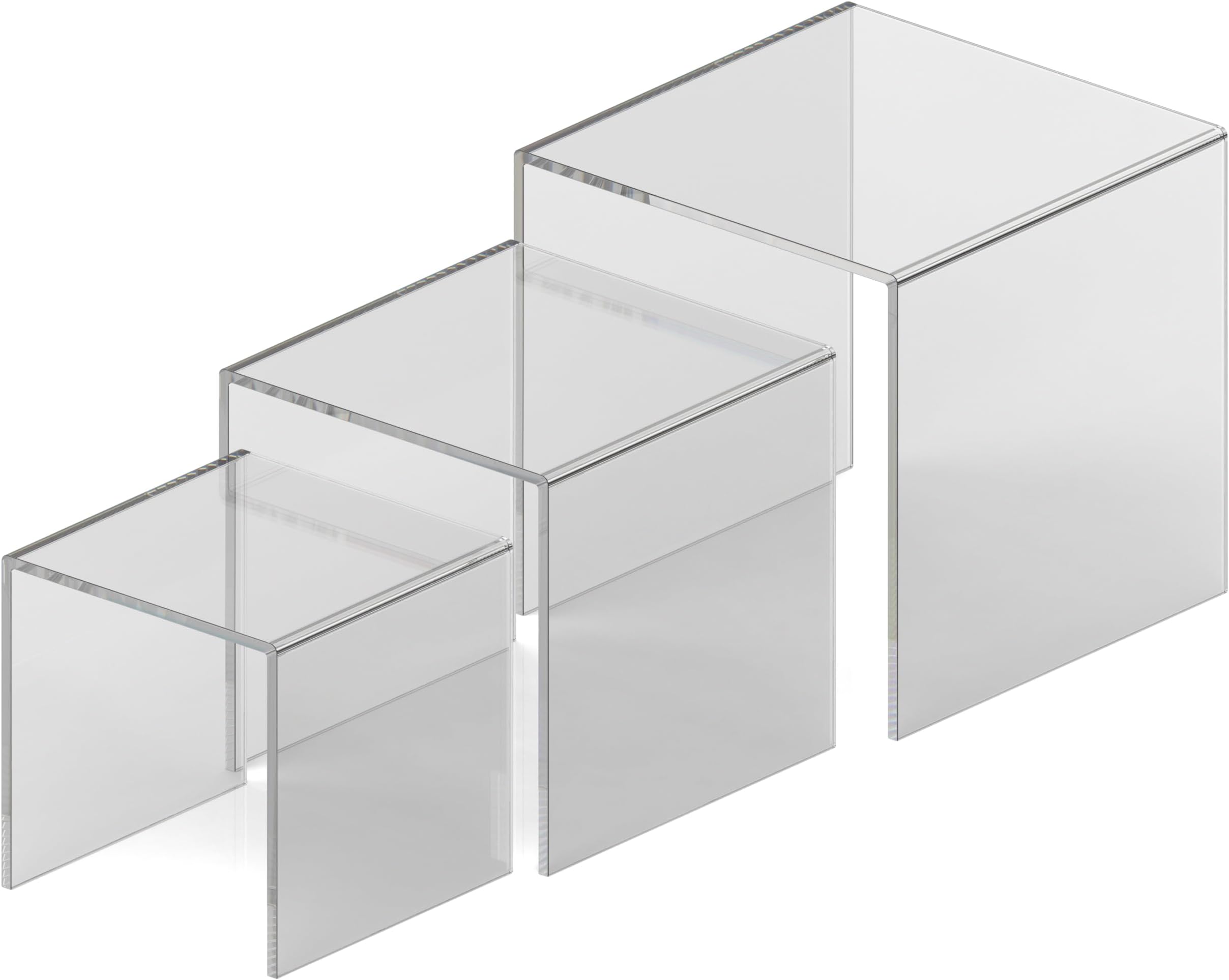 Amazon.com: CLEAR-AD PLASTICS Acrylic Display Risers - Short Squared ...