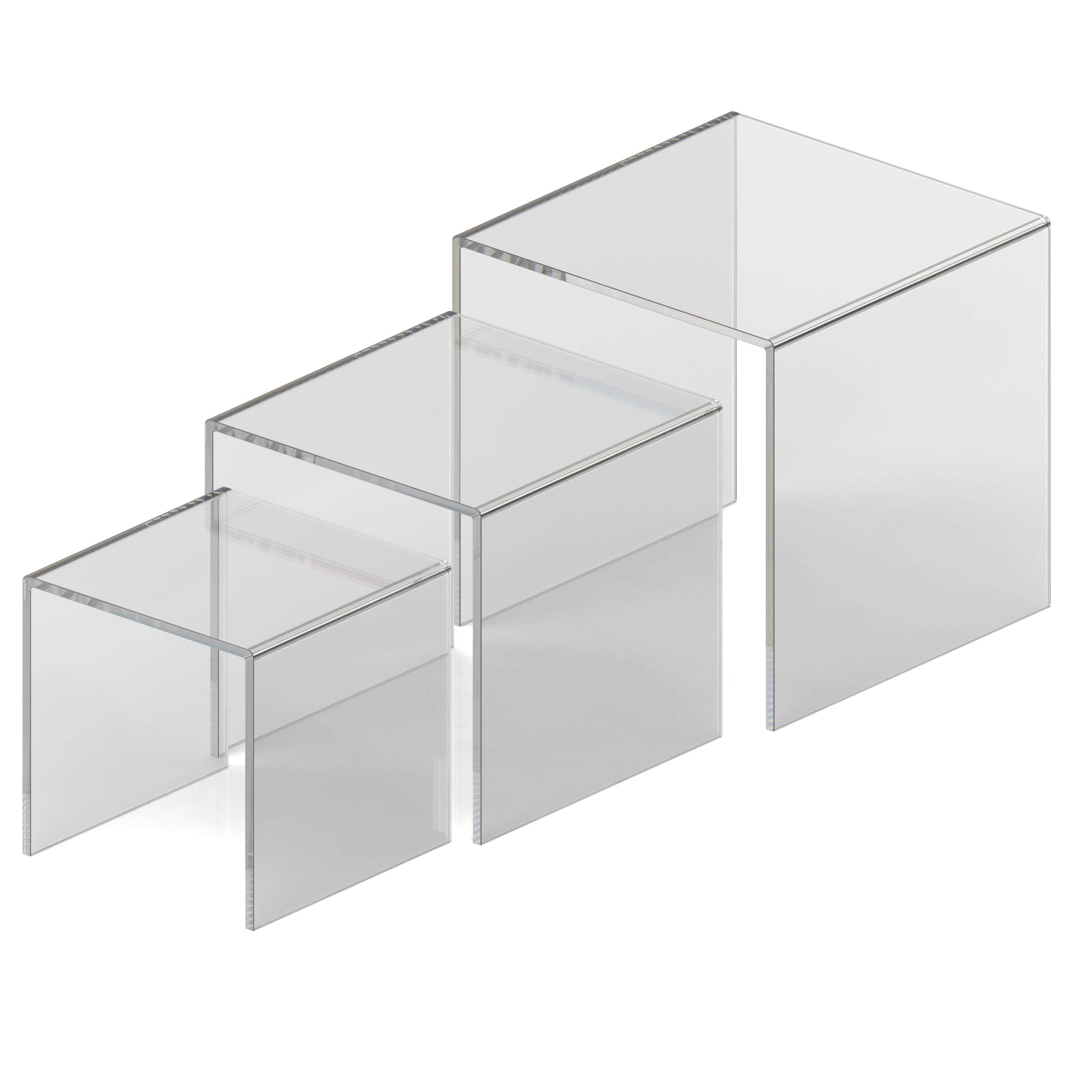 Elevadores acrílicos SQU-187 perfectos para organizar tus perfumes en el tocador