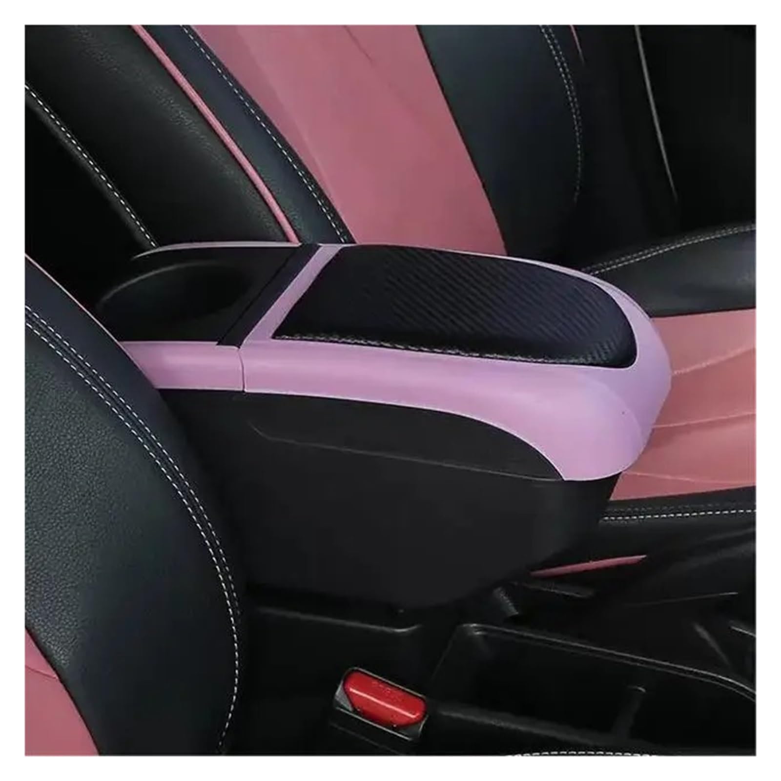 UMDJJU For Hyundai For I10 HB20 2013-2024 Armrest Box Center Storage Car Centre Console Armrest Box(Black pink color)