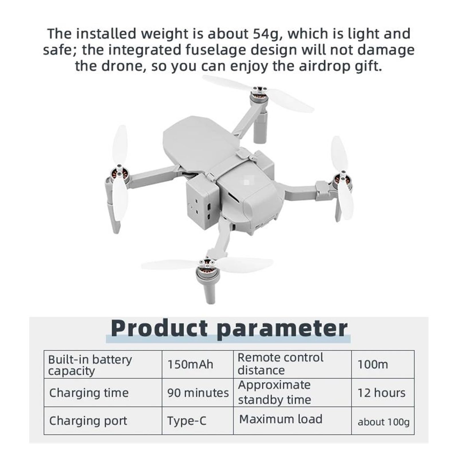 Drone Airdrop Sistema Per DJ&I Mini 4K/Mini 2/SE/Ma&vic Mini Drone Airdrop Air Drop System Lanciatore Esca da Pesca Regalo Gettare Consegna