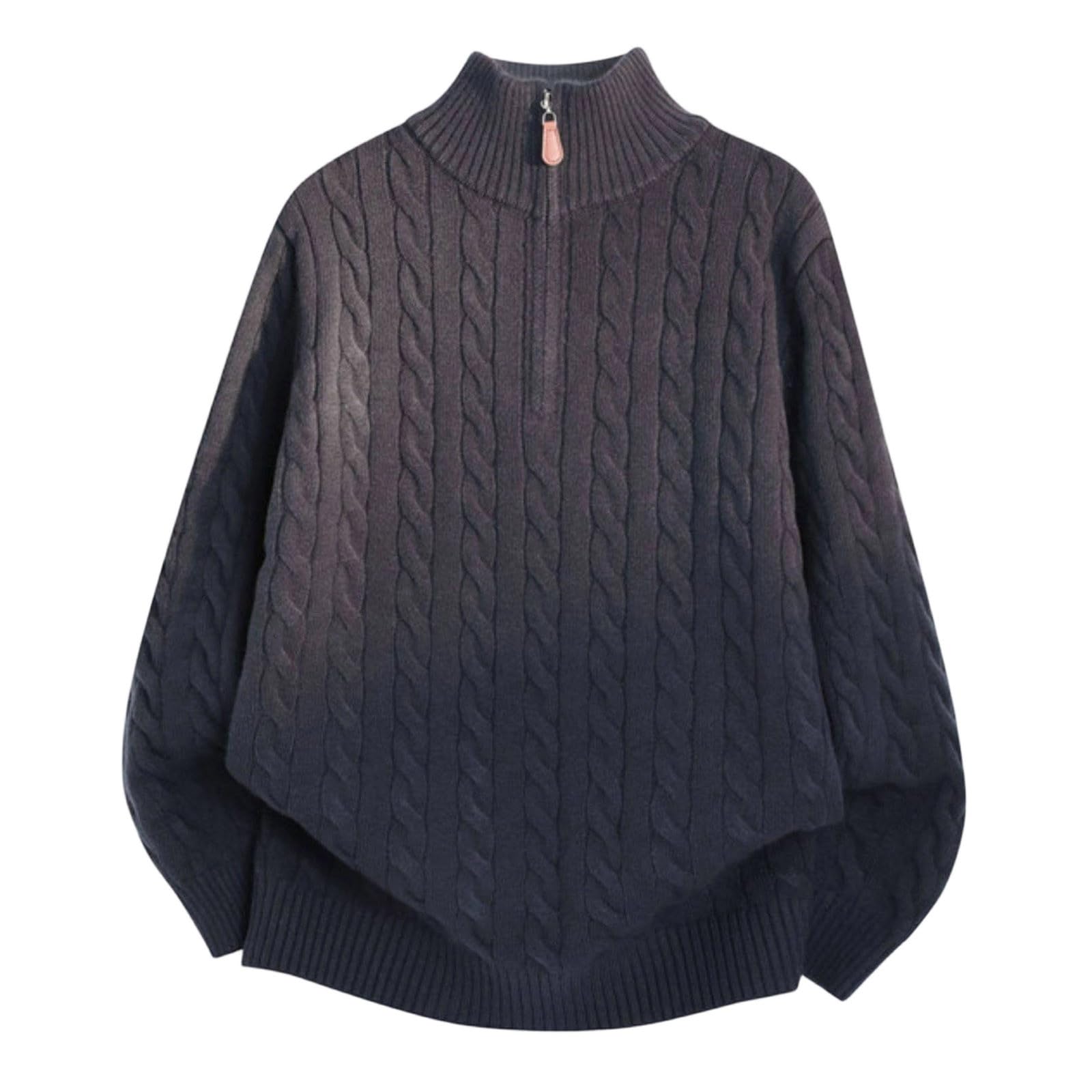 Suéter de punto acanalado, abrigo, de cuello semialto, informal, holgado, de manga larga, ropa de abrigo, cálido, y cómodo, top otoño e invierno. #198