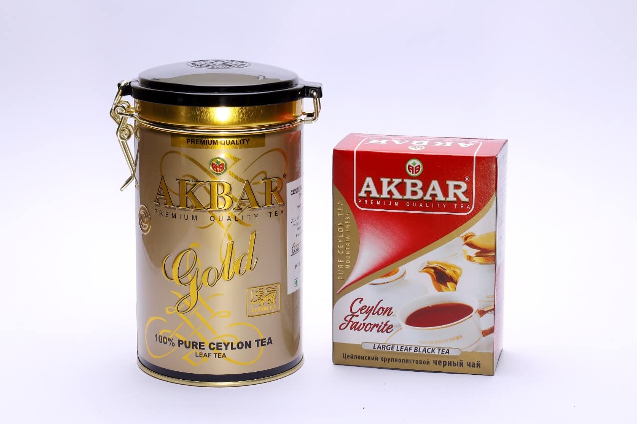 AKBAR Ceylon Tea Multi Combo Pack OF 2 | Tea | Chai | Finest Ceylon Tea (Gold Ceylon Leaf Tea + Large Leaf Black Tea) (B0BN5SPV97) Amazon Price History, Amazon Price Tracker