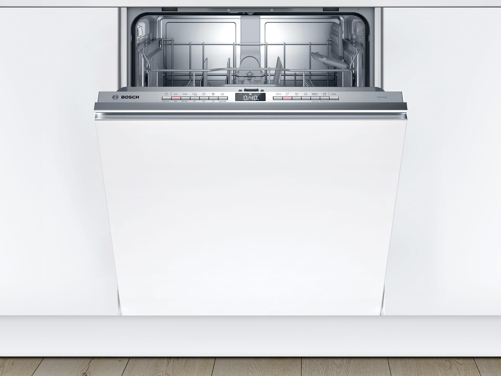 Bosch SMV4HTX31E - Lavastoviglie serie 4, completamente integrata/E, 60 cm, 92 kWh/100 cicli, 12 MGD, Silence/InfoLight/Extra Asciugatura/Cestello portaposate/Home Connect