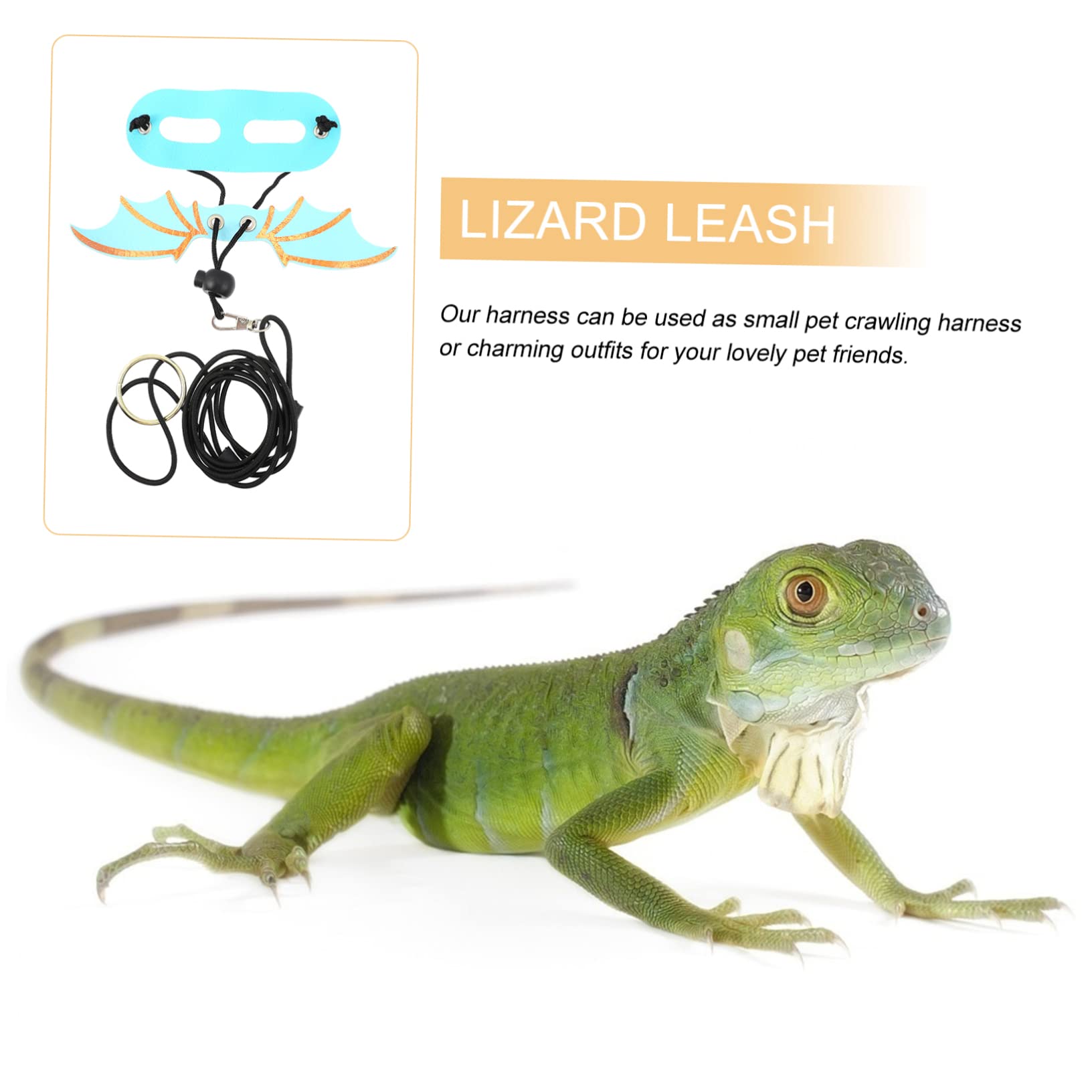 ERINGOGO 5Pcs Adjustable Lizard Harness Leash with for Reptiles and Design for Outdoor Walking and Travel