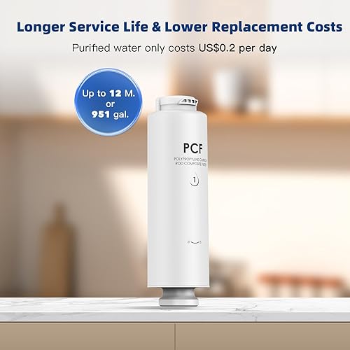 Miniatura 2 de Slevoo Filtro PCF del sistema de ósmosis inversa, filtro de repuesto para el sistema de ósmosis inversa F2 600 GPD debajo del fregadero, viene con