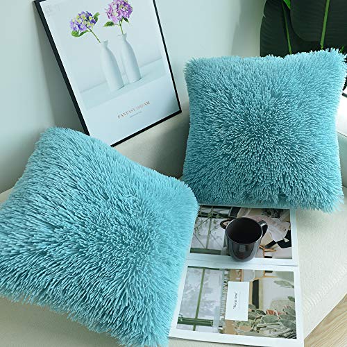 Image of Faux Fur Throw Pillow Covers for Couch Decorative Pillows 22x22 Inch