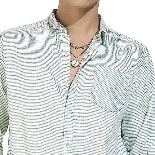 Image of CAHOOT Men's Button Up Regular Fit Shirt for Casual Wear | Regular Sleeve | Spread Collar | Button Closure | Shirts Crafted with Comfort Fit for Everyday Wear