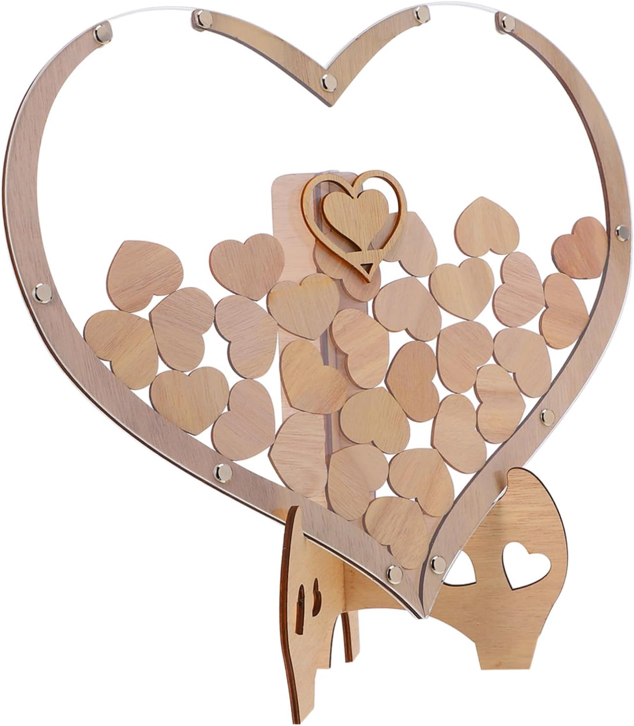 Heart-Shaped Wooden Guest Book for Wedding Decor Rustic Wedding Guestbook Heart Frame