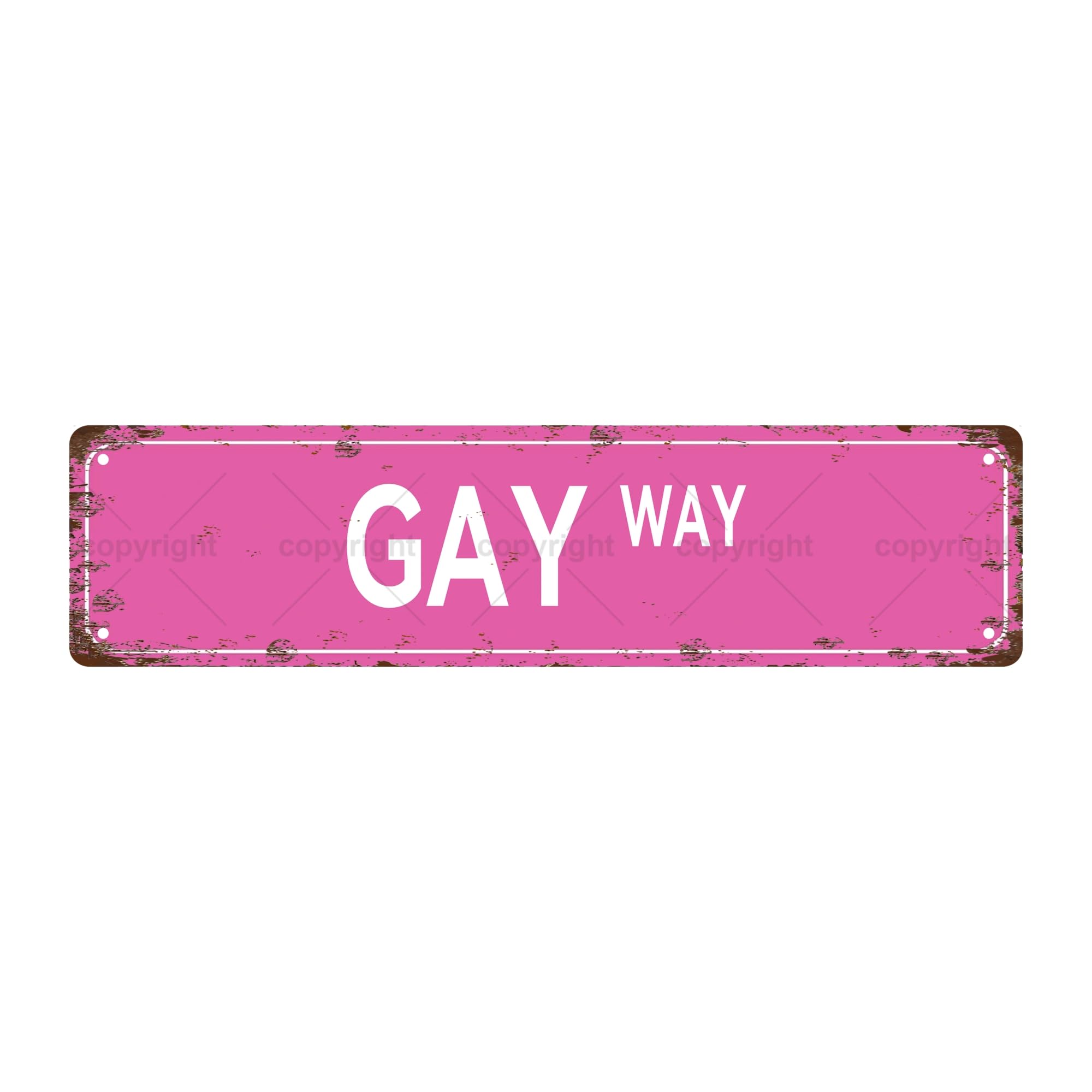 Gay Way LGBT Metal Tin Street Sign Bar Cafe Garage Cave Home Room Wall Bathroom Farmhouse Garden Porch Patio Decor,4x16 Inch