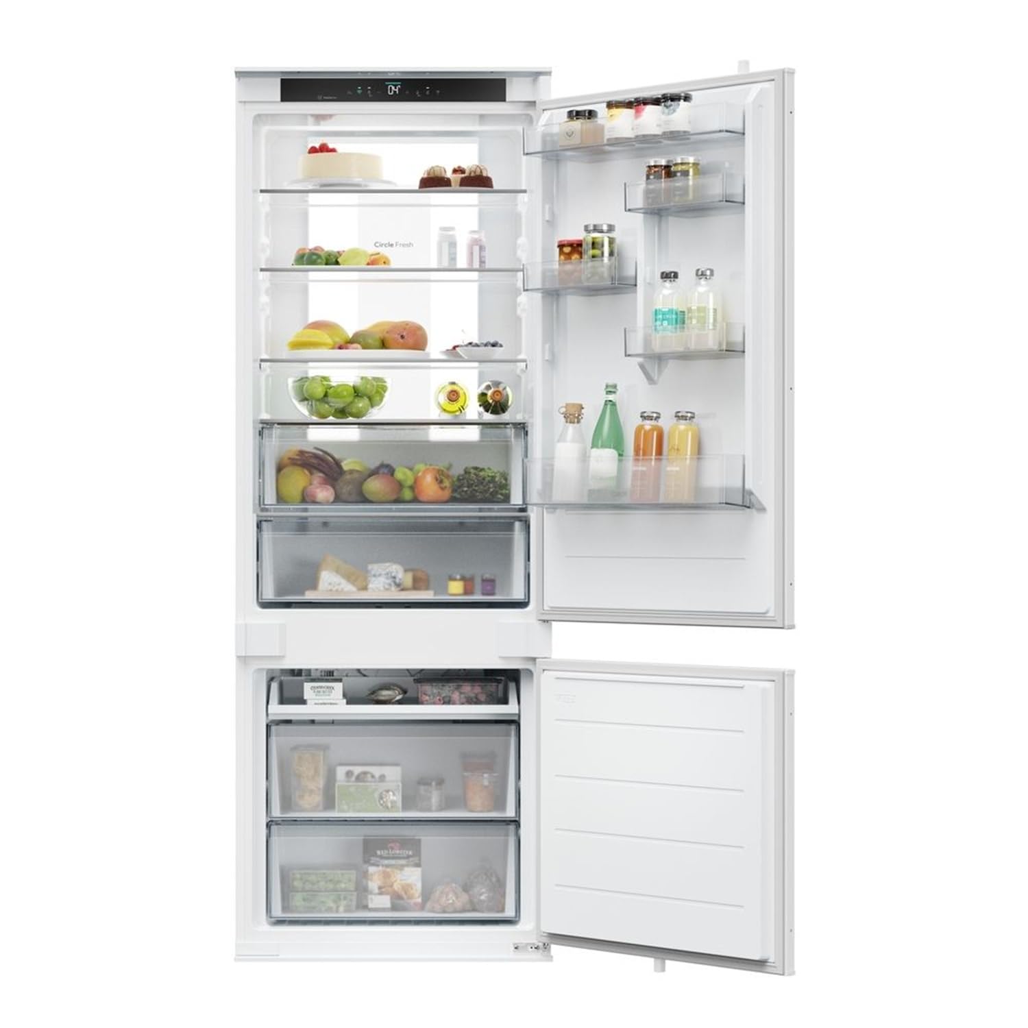 CANDY CNBQT5719DW - Frigorifero Combinato No Frost, Installazione da Incasso, 251 Litri, Classe energetica E