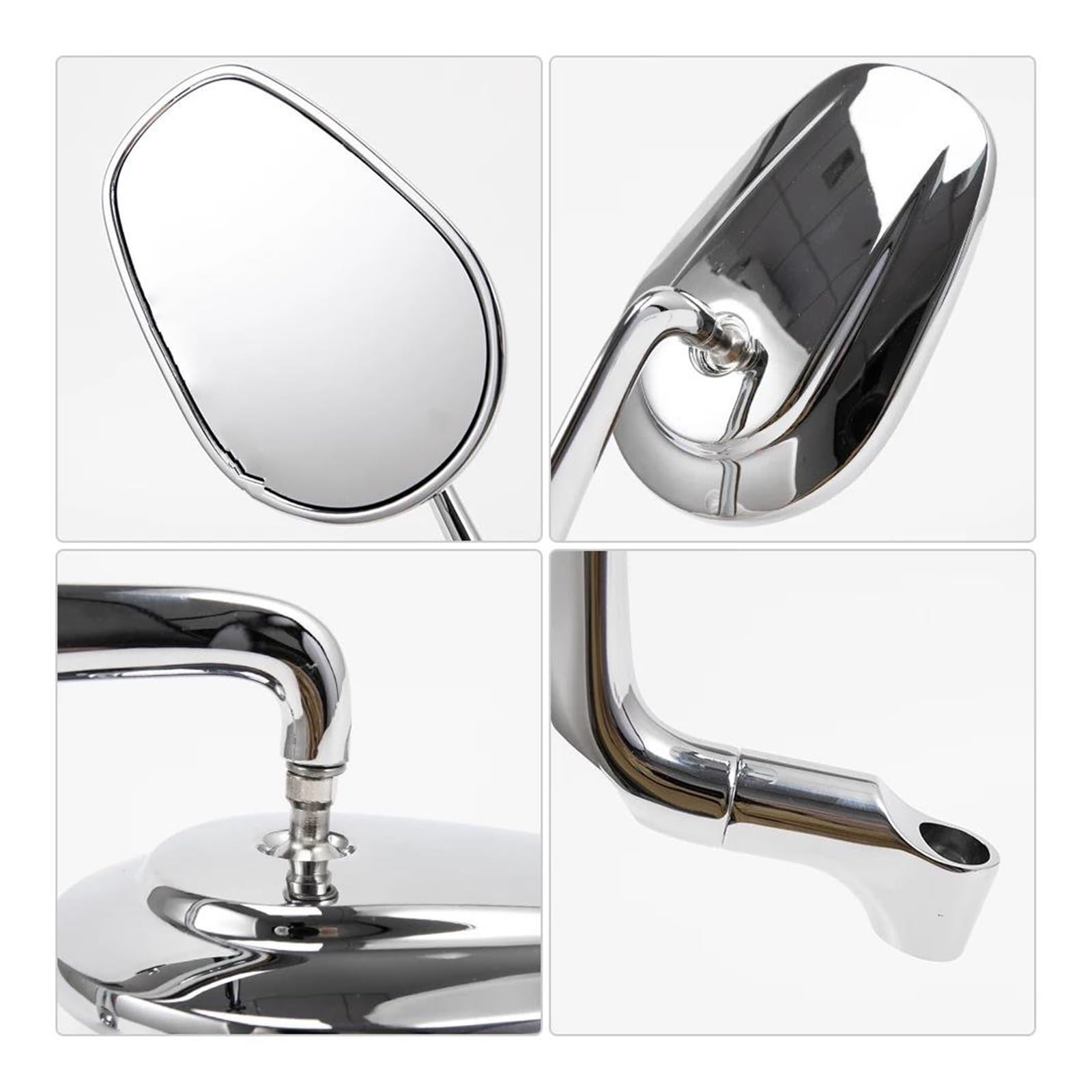Retrovisor Manillar Final 2 Piezas/par Universales 8Mm 10Mm para Motocicleta Scooter, Bicicleta Eléctrica Electromóvil Espejo Lateral Trasero Espejo Retrovisor(Silver)