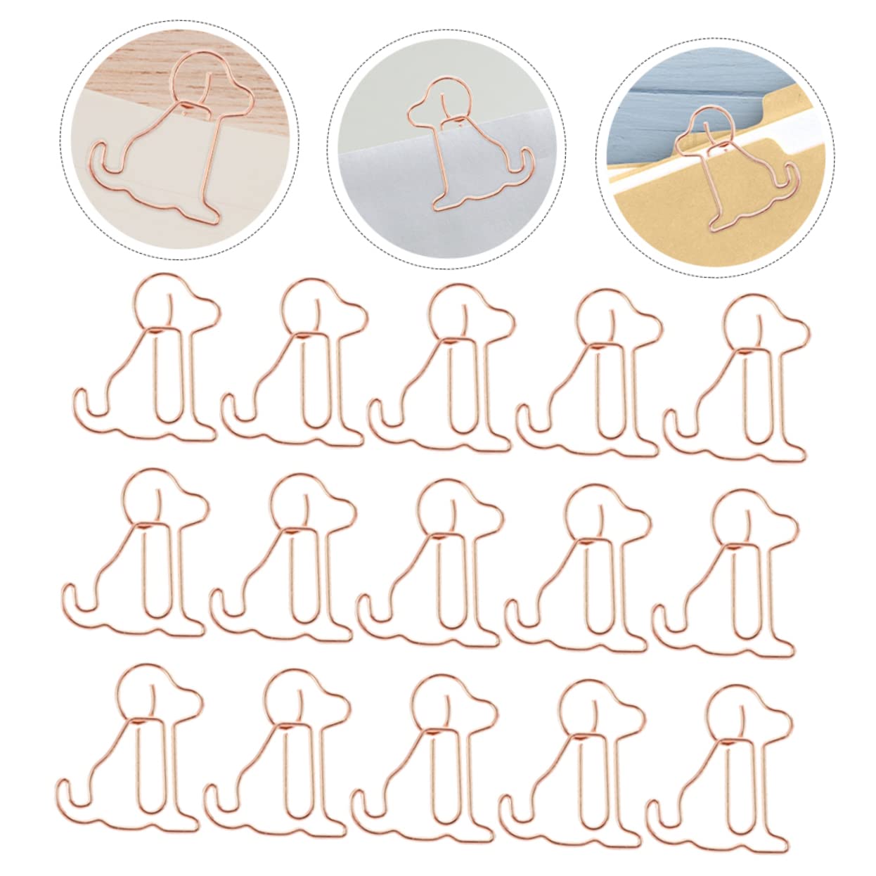 DOITOOL 3 Sätze Rose Gold Welpenpapierklammer Süße Büroklammern Papierklemmen Büroklammer Befestigen Cartoon-büroklammer Papierclips Büroklammern Süß Roségold Metall 50 Stück * 3