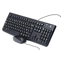 Logitech MK120 Combo Tastiera e Mouse con Filo per Windows, Layout Internazionale QWERTY
