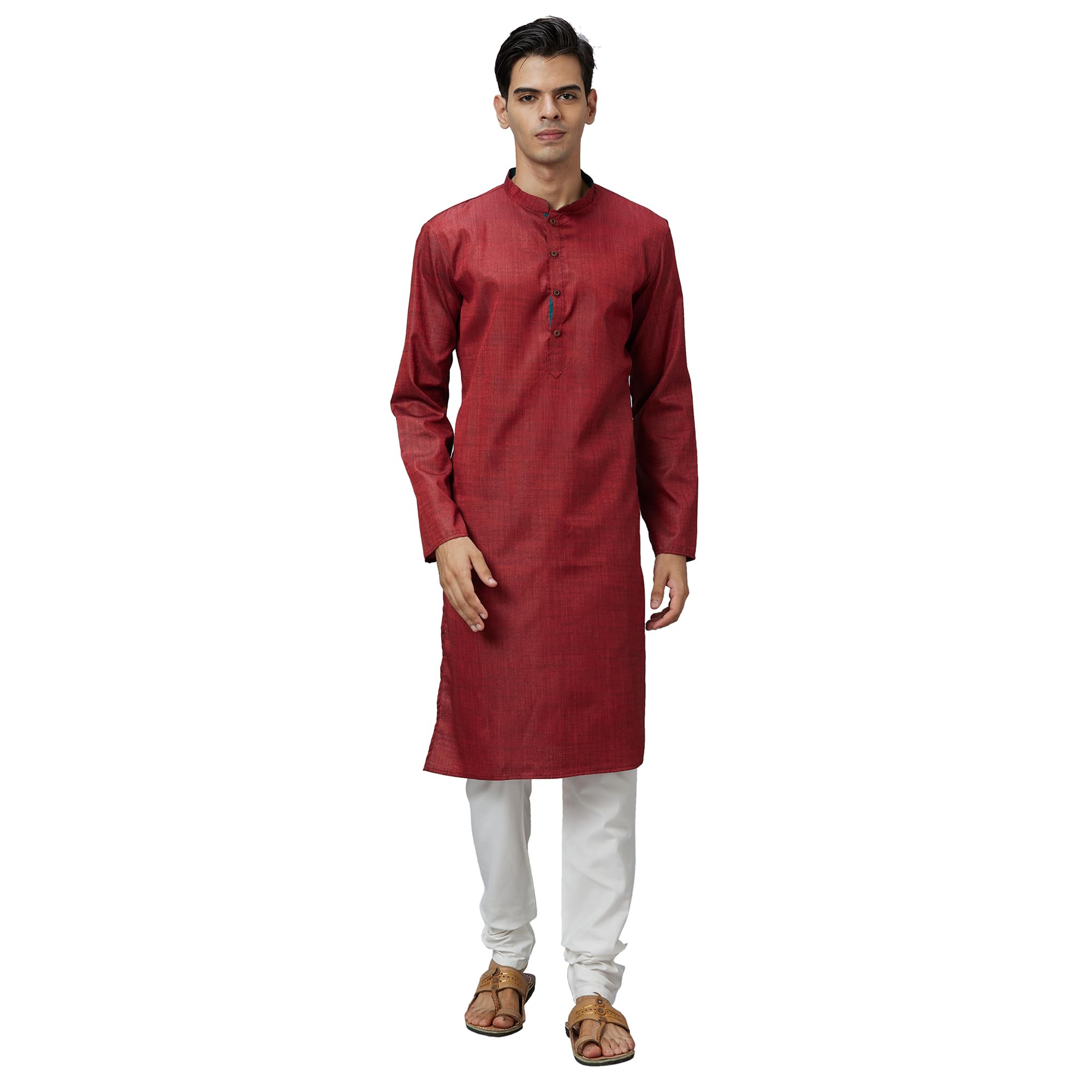 Men Regular Fit Solid Pattern Solid Pure Polyester Full Sleeve Stand Collar Kurta Set-image-32