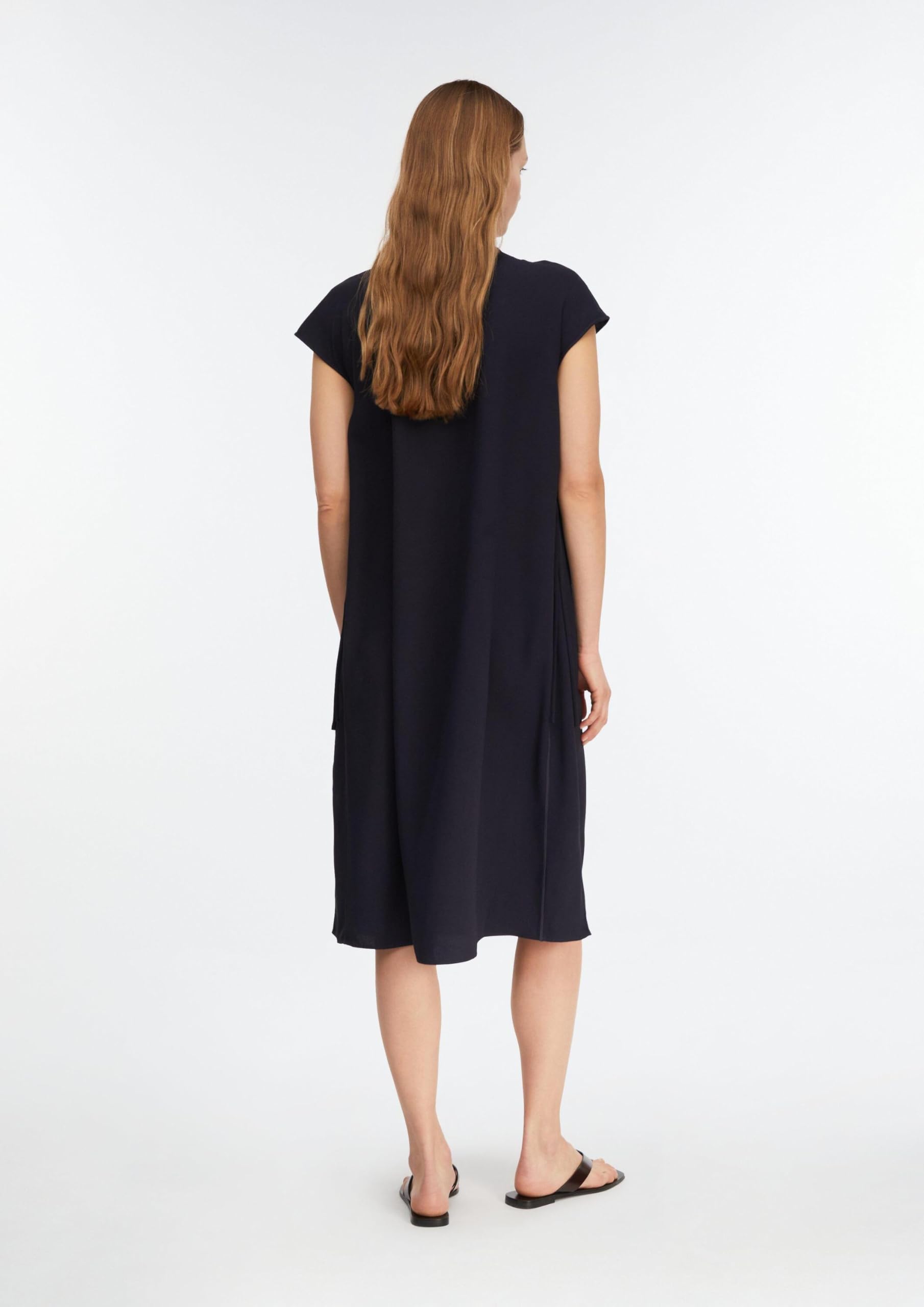Comma Lockeres Kleid aus Viskosecrêpe mit Bindedetails