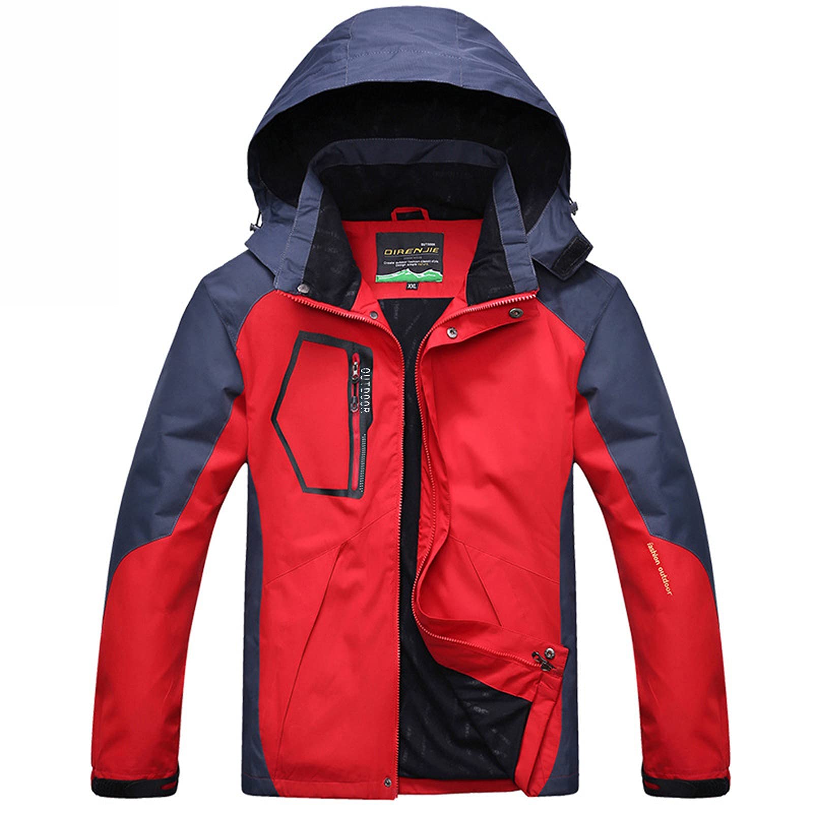 Forros Polares Hombre - Chaqueta de montañismo Impermeable para Hombre, de Terciopelo, para Exteriores, con Capucha, Bolsillo de esquí, Deportes, Abrigos y Chaquetas para Hombre