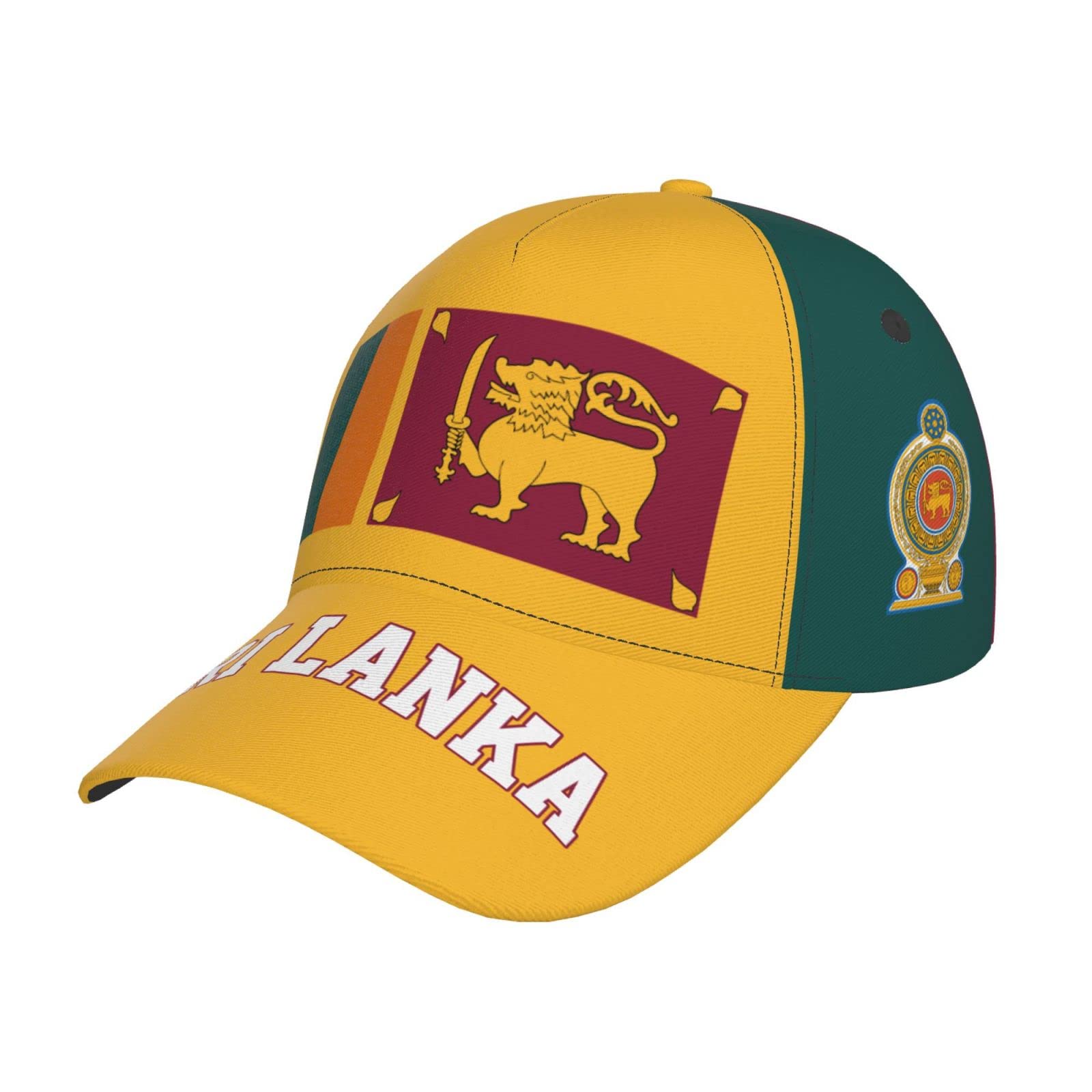 JUZGTSIT Sri Lanka Flag Sri Lankan Baseball Cap Full Print Adult Men Hat Patriotism Supporter Soccer Caps Black
