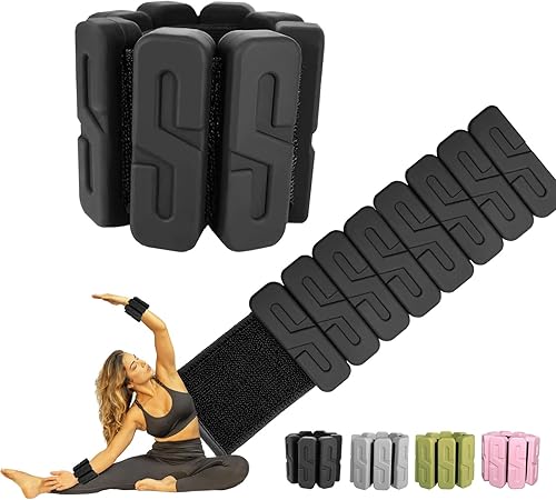 Pesas de tobillo de muñeca para mujeres y hombres, pulsera ponderada de silicona ajustable, pesas para piernas y brazos para entrenamiento, caminar,