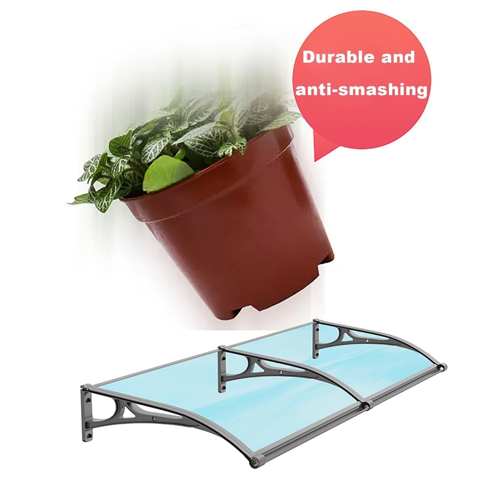Duża aluminiowa markiza do drzwi, wytrzymała, poliwęglanowa, ochrona przed warunkami atmosferycznymi, idealna osłona wejściowa na zewnątrz do domów i firm