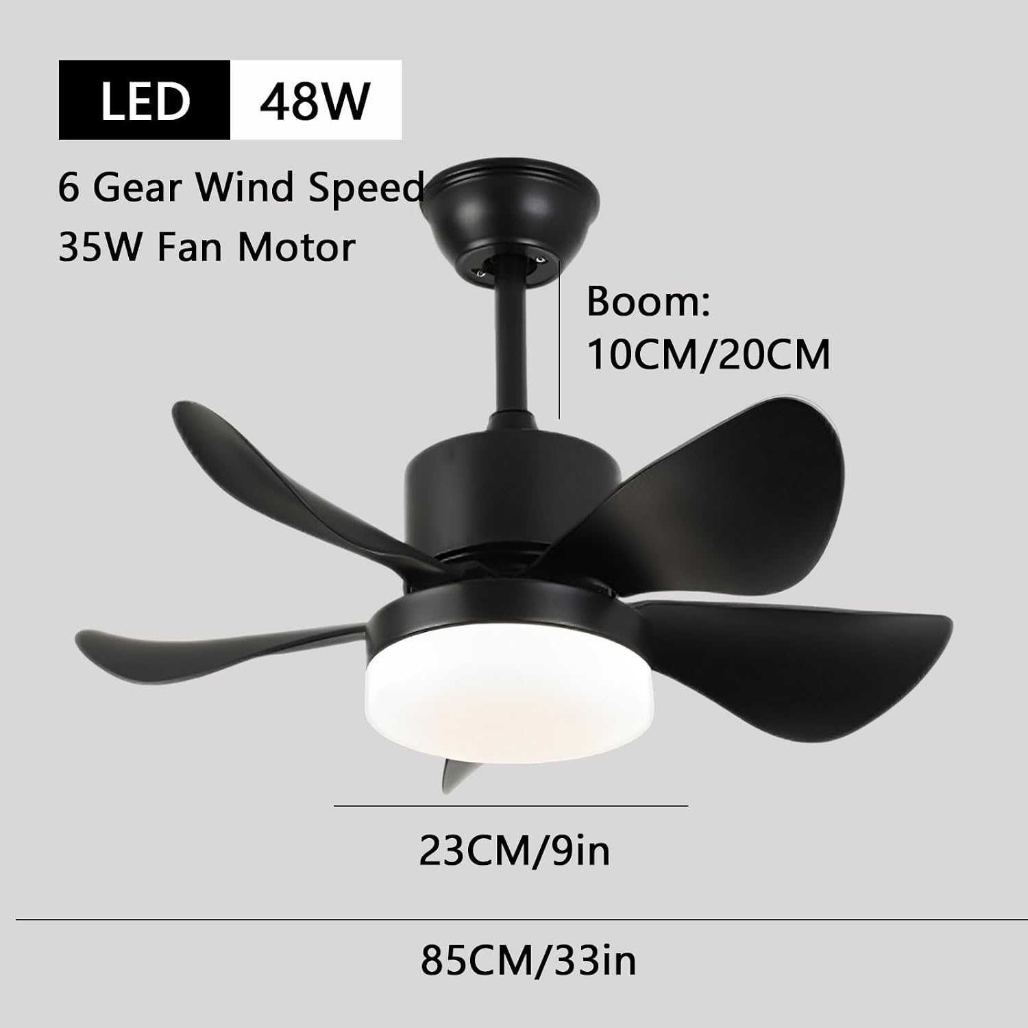 33" Remote Ceiling Fan Light Indoor Quiet Ceiling Fans with DC Motor 6 Speeds Ceiling Fan with Light Dimmable LED Ceiling Light Fixtures for Bedroom Lounge Room Living Room