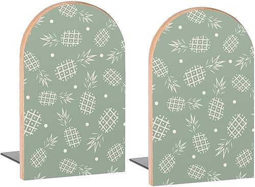 Miniatura 9 de Sujetalibros decorativos de madera de terrazo sin costuras para estantes, habitación de los niños, escritorio, oficina en casa, tapones de libros