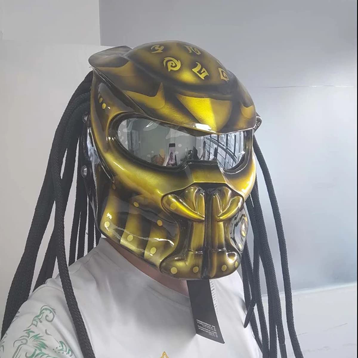 Black Yellow Predator Motorcycle Helmet WLT-166 Cross Helmet High