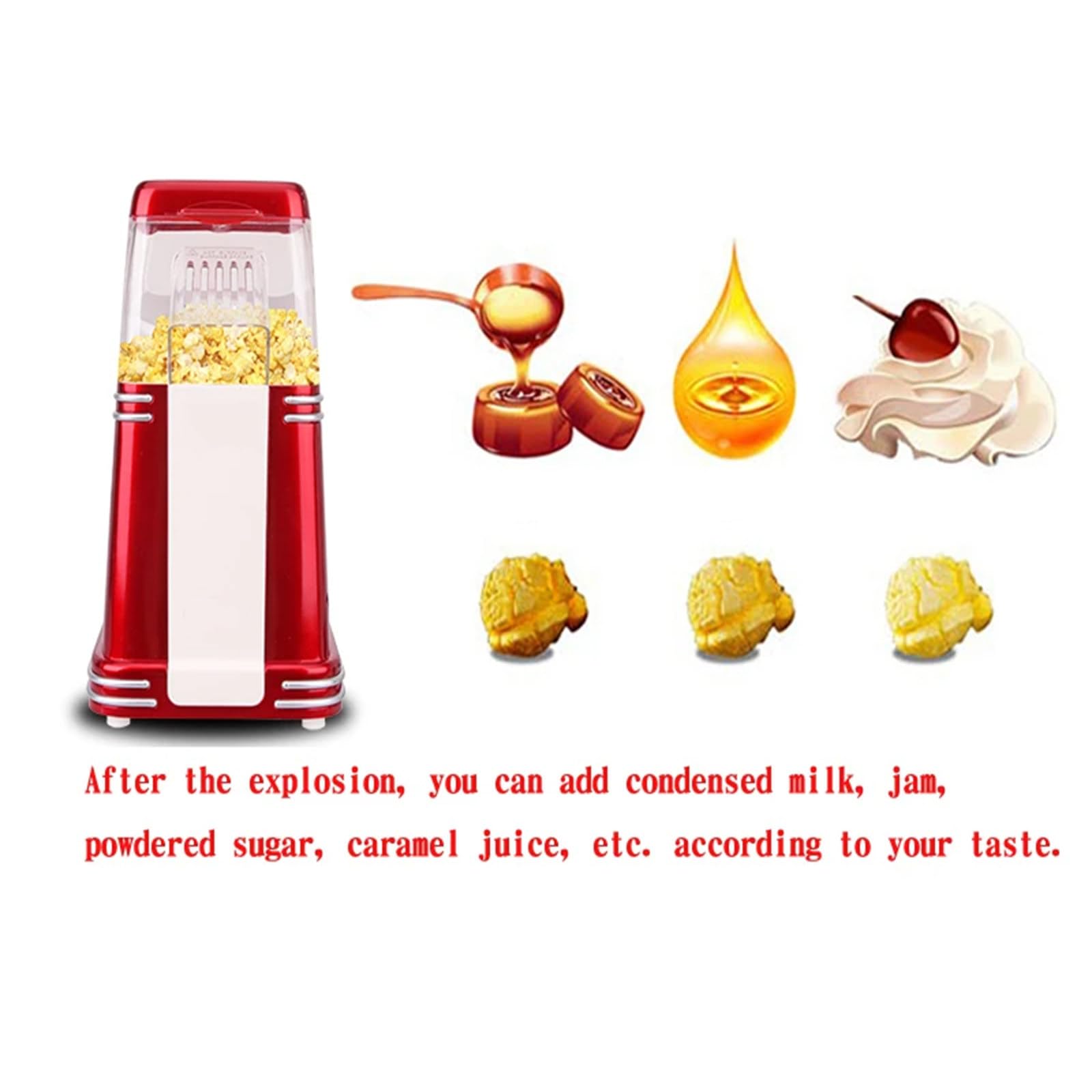 Mini Palomitas de maíz clásicas, Palomitas de maíz Dobles Retro, Palomitas de maíz caseras, Palomitas de maíz Autoadhesivas Que Pueden Agregar azúcar y Aceite