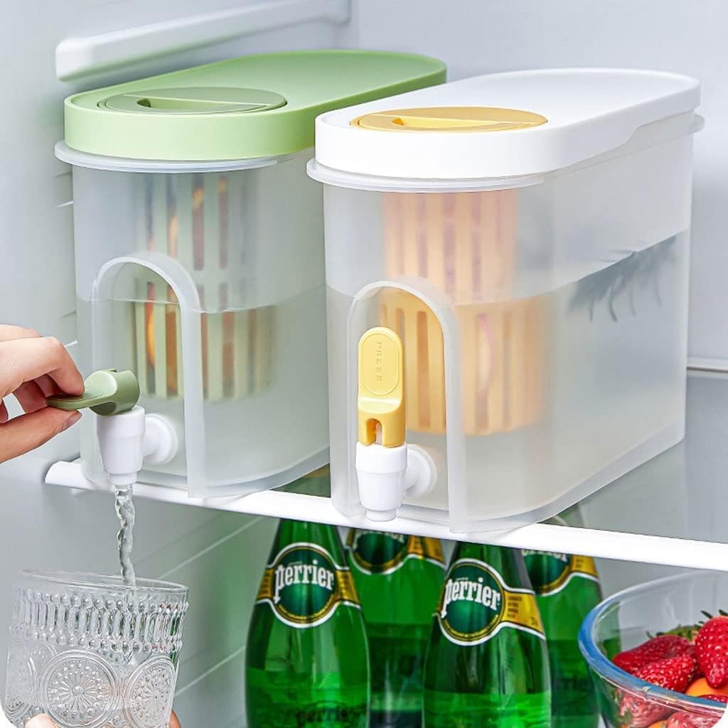 Dispenser per Bevande da 4 l/135 oz, Dispenser per Bevande in plastica con Coperchio, bollitore per Frigorifero di Grande capacità, distributore di Bevande a Buffet