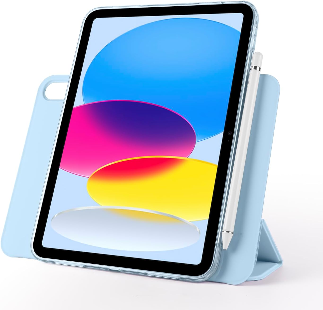 Compatible with iPad A16 11 inch 2025 Compatible with iPad 10th Generation Case 10.9 inch Released 2022 Magnetic Cases with Removable Folio Cover Shockproof Cover Stand Case Clear Back Shell(Blue)