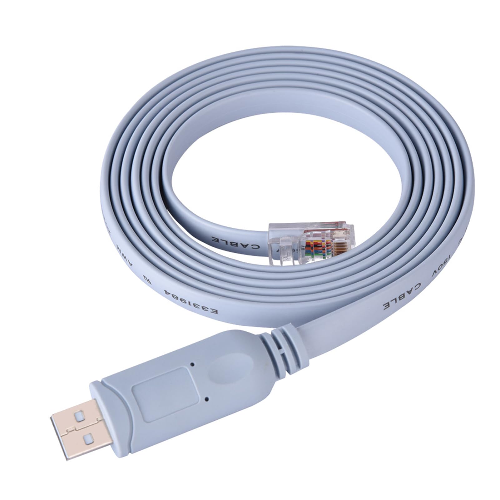 USB Console Cable, 1.8m/6ft USB to RJ45 Serial Adapter, Steady USB2.0 to RJ45 Serial Console Flat Cable for Servers, Switches, Router with RJ45 Console Interface-image-31
