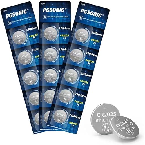 PGSONIC CR2025 3V Lithium Battery (15pcs)