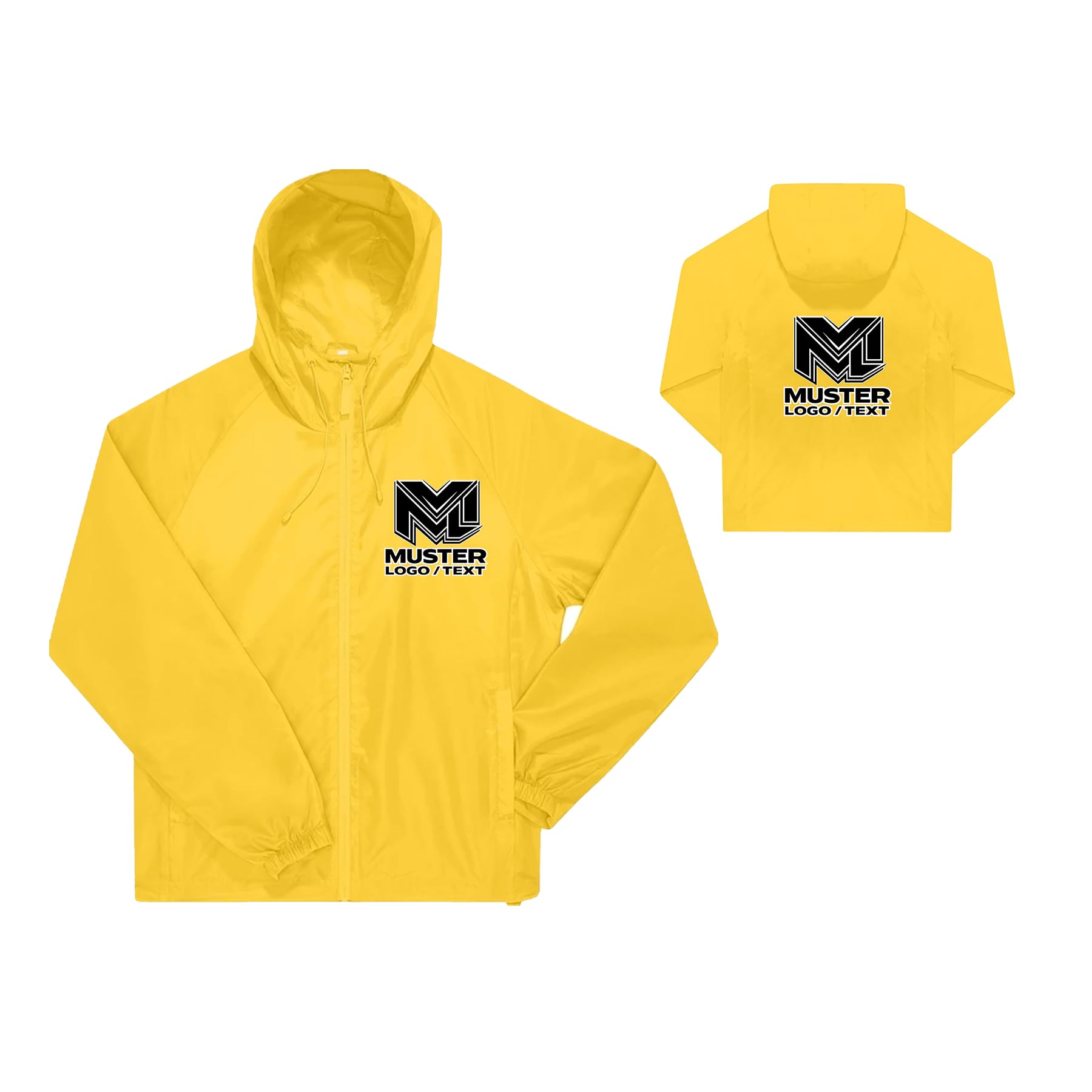 Unisex Windbreaker Regen- und Windjacke personalisierbar mit Logo oder Text – Leichte wasserabweisende Outdoorjacke | XS–4XL | Bedruckbar für Arbeit, Sport, Team & Freizeit