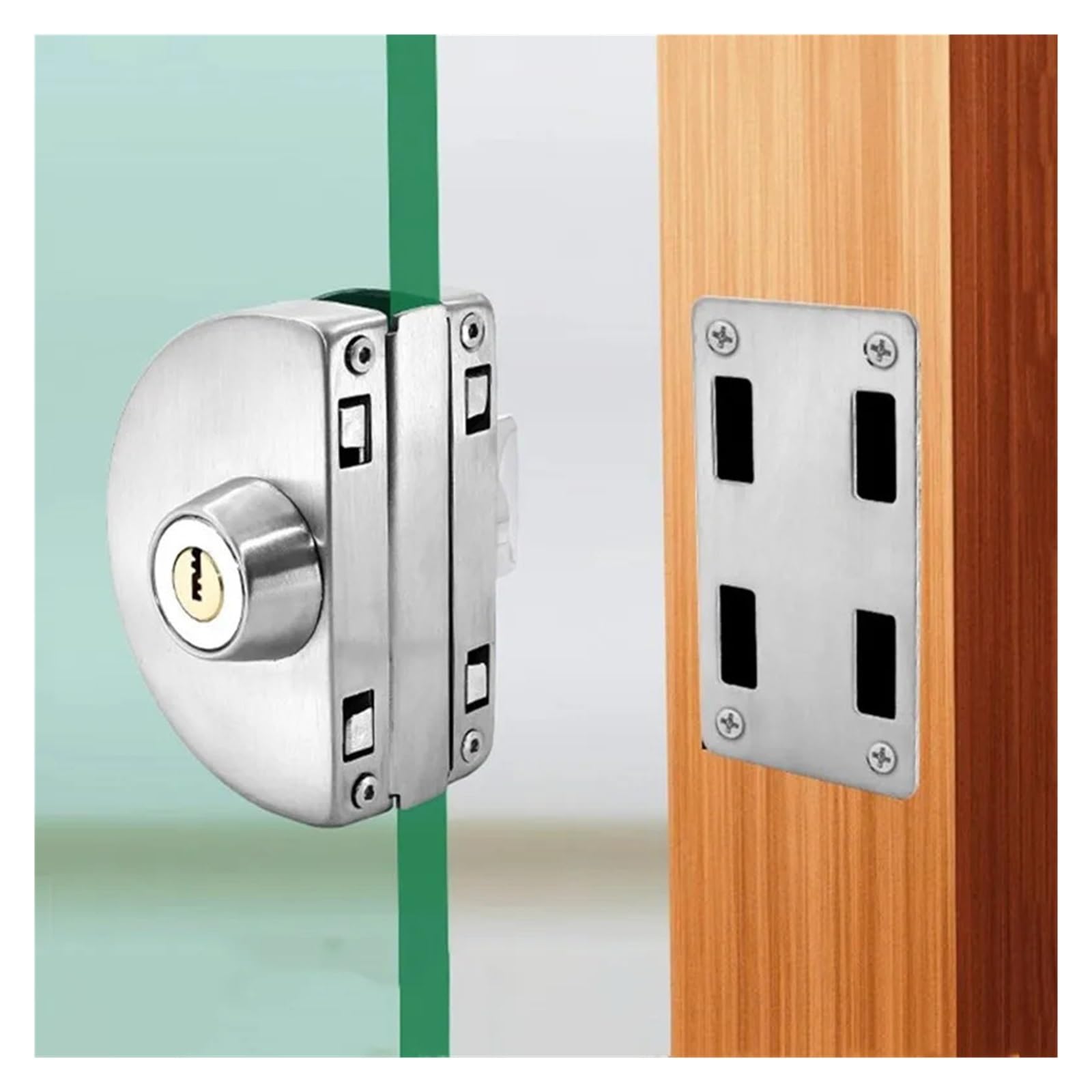 Cerradura para Puerta de Cristal Pestillo de puerta corrediza vidrio