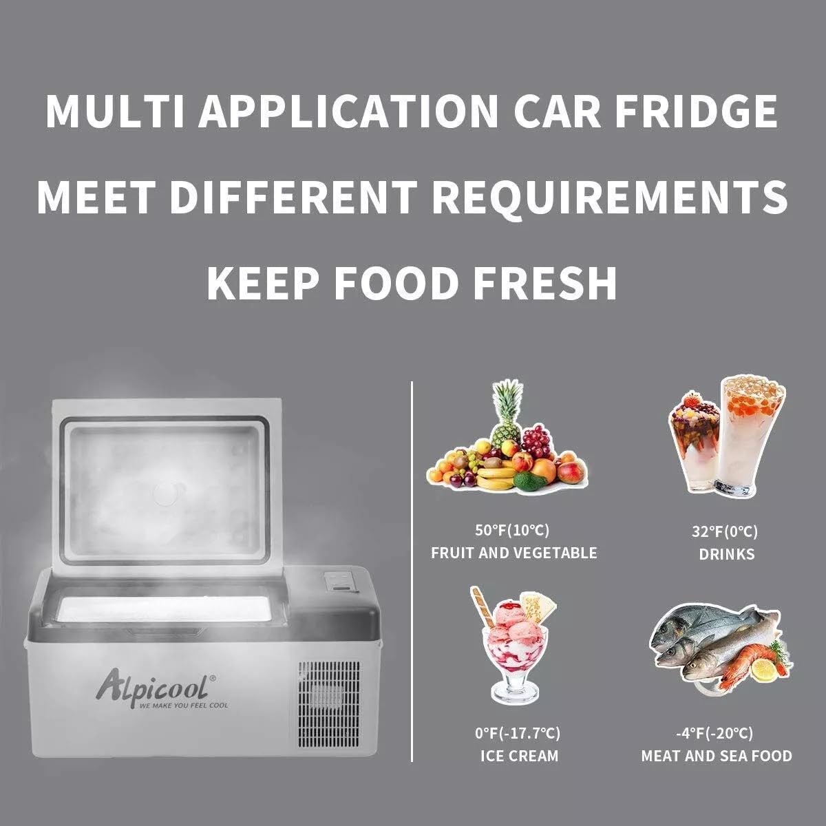 Tragbare Gefrierbox Minikühlschrank Elektrische Kühlbox, Auto Kühlbox 15 L Kühlbox Elektrisch -20℃ ~10℃ Kompressor Kühlbox, für Auto, LKW, Boot, RV mit USB Anschluss [Energieklasse B]