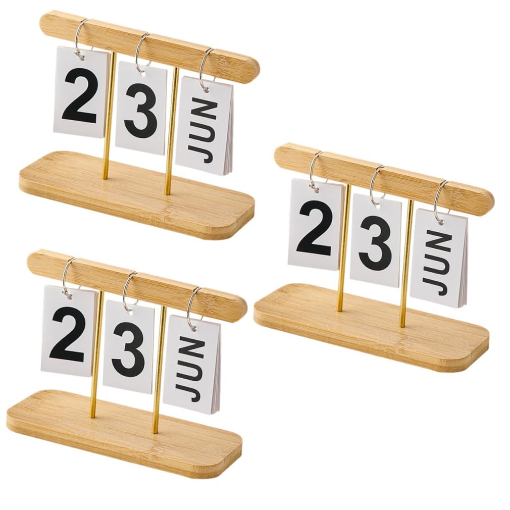 VILLCASE 3stücke Tischkalender Blockkalender Für Schreibtisch Dekorativer Holzkalender Mit -design Für Büro Und Zuhause Praktische Tischdekoration Für Lehrer Und Kollegen Nordischer