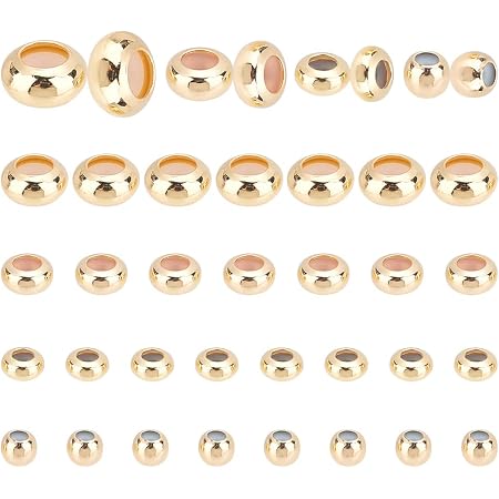 PH PandaHall 30pcs Perline Stopper Con Gomma Interna In Acciaio (X2f