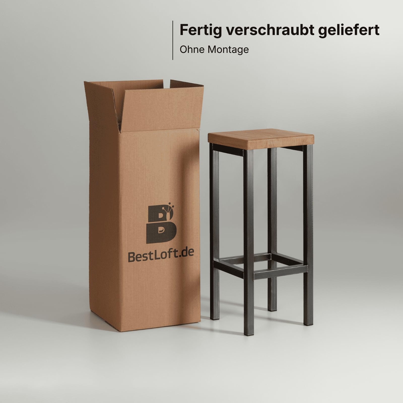BestLoft® Barhocker schwarz Hocker Holz Barstuhl Küchenhocker Tresenstuhl Holzstuhl (70cm Sitzhöhe)