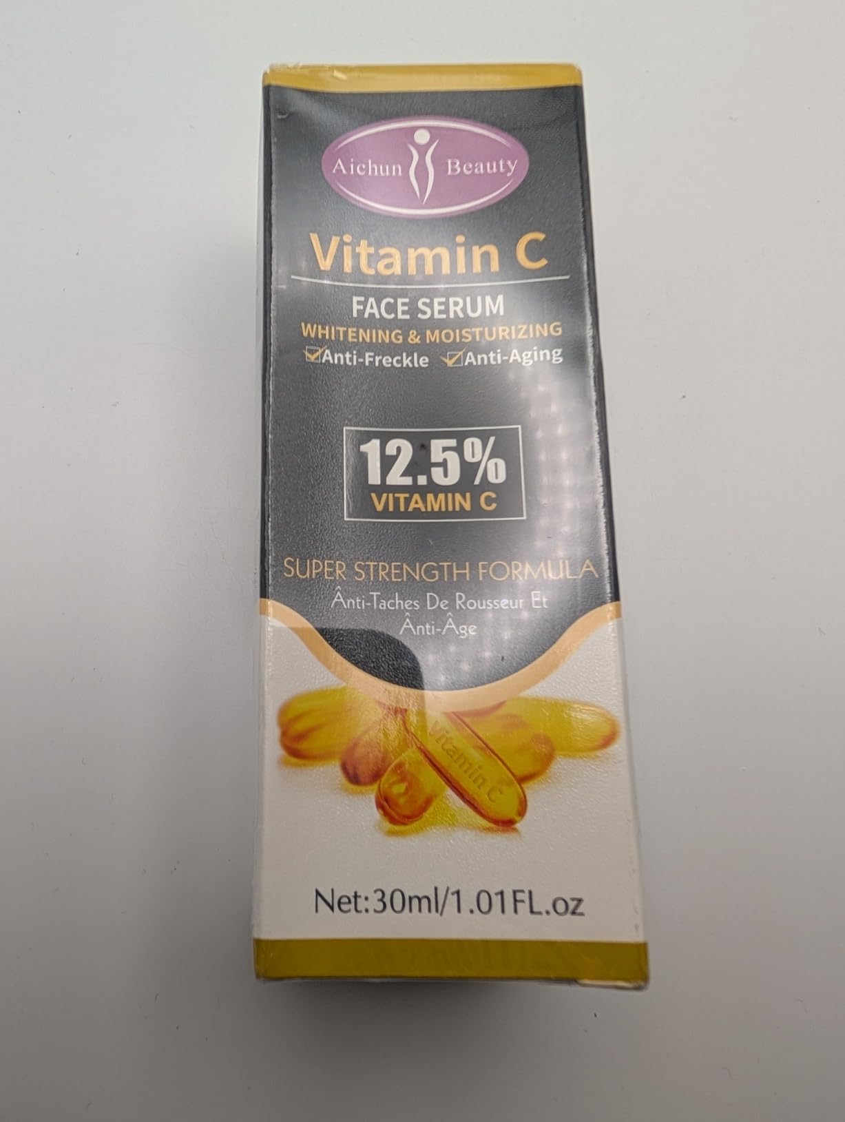 AICHUN BEAUTY 12.5% Vitamin C Face Serum Moisturizing Anti-Freckle Anti-Aging 30ml/1.01Fl. Oz